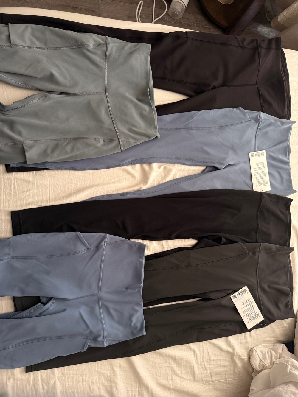 Lot of 6 lululemon athletica Women’s Leggings - Black, Light Blue, Gray